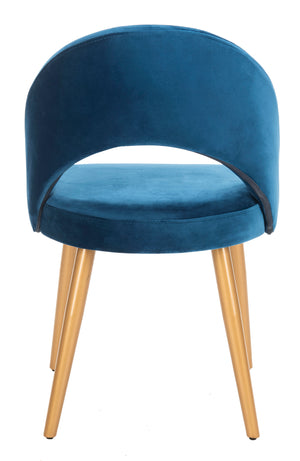 Giani Elegant Art Deco Dining Chair Set of 2 in Dusty Rose Velvet with Chic Gold Metal Finish