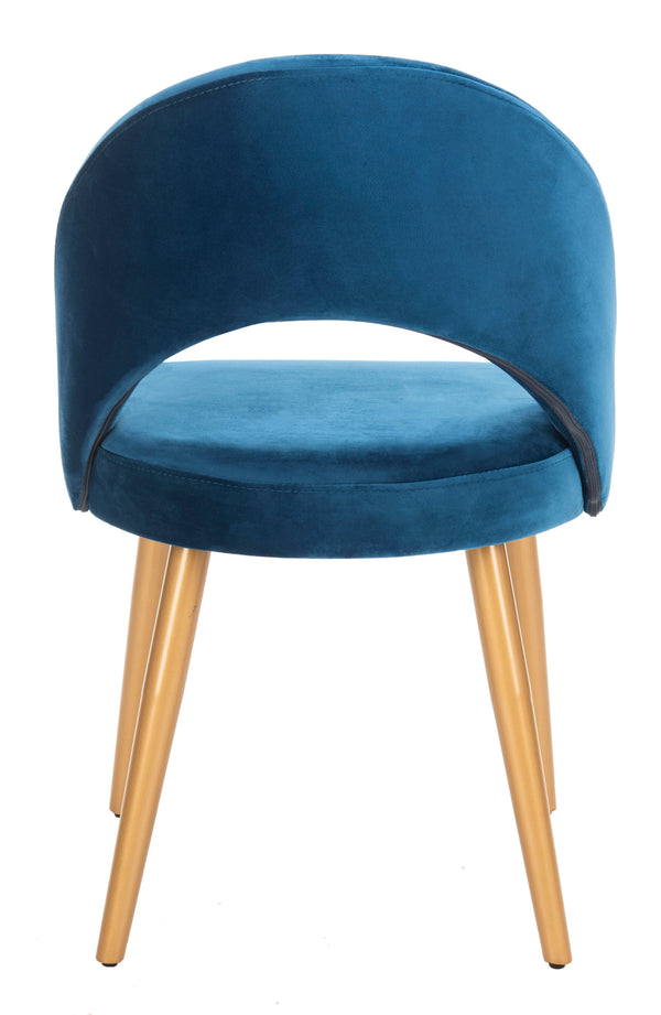 Giani Elegant Art Deco Dining Chair Set of 2 in Dusty Rose Velvet with Chic Gold Metal Finish