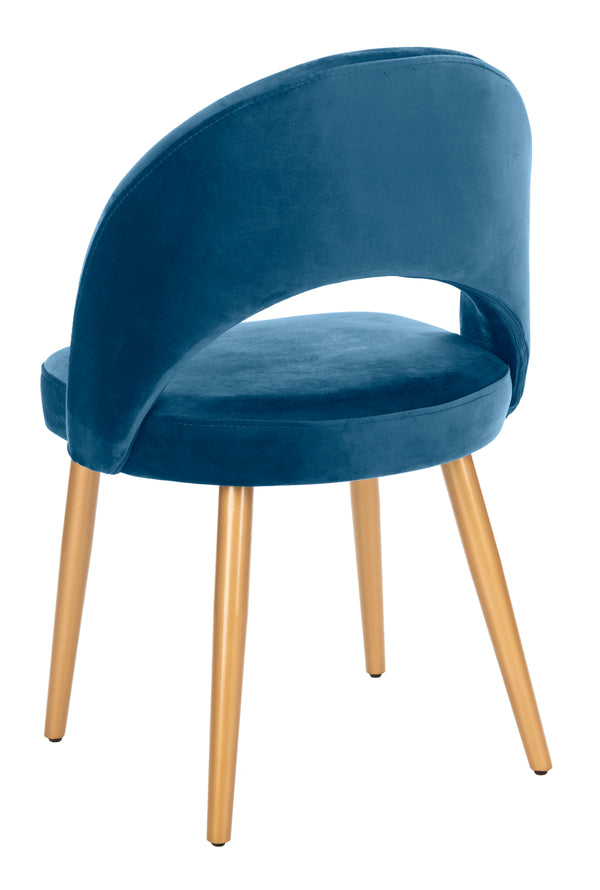 Giani Elegant Art Deco Dining Chair Set of 2 in Dusty Rose Velvet with Chic Gold Metal Finish