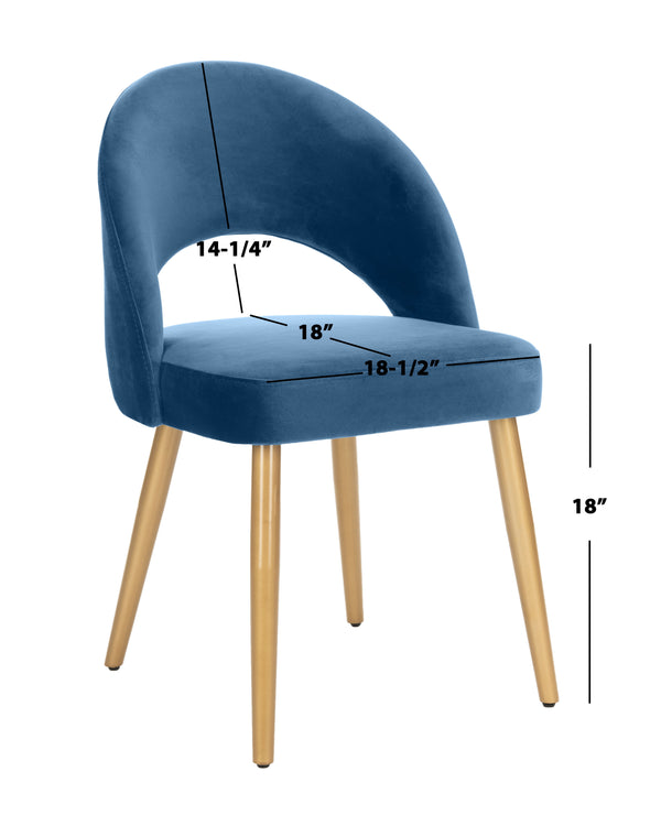 Giani Elegant Art Deco Dining Chair Set of 2 in Dusty Rose Velvet with Chic Gold Metal Finish