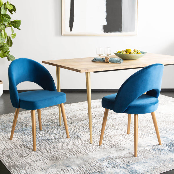 Giani Elegant Art Deco Dining Chair Set of 2 in Dusty Rose Velvet with Chic Gold Metal Finish