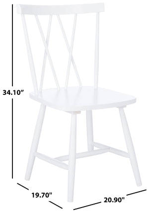Safavieh Tayten Spindle Back Dining Chair in White - Set of 2 DCH8502A-SET2