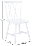 Safavieh Tayten Spindle Back Dining Chair in White - Set of 2 DCH8502A-SET2