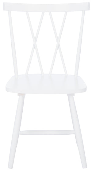 Safavieh Tayten Spindle Back Dining Chair in White - Set of 2 DCH8502A-SET2