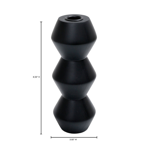 Moe's Home Sequence Wooden Candle Holder Large Black DD-1046-02