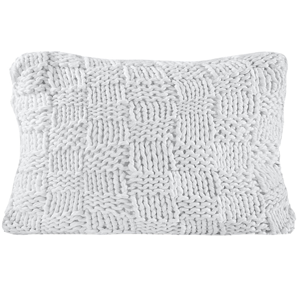 HiEnd Accents Chess Knit Dutch Euro Pillow DE1735-OS-BL Black Shell - 85% acrylic, 15% wool. Insert - Shell: 100% cotton; Fill: 95% feather, 5% down. 28x38x6
