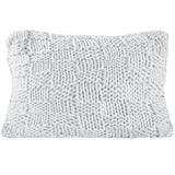 HiEnd Accents Chess Knit Dutch Euro Pillow DE1735-OS-GY Gray Shell - 85% acrylic, 15% wool. Insert - Shell: 100% cotton; Fill: 95% feather, 5% down. 28x38x6