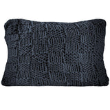 HiEnd Accents Chess Knit Dutch Euro Pillow DE1735-OS-NA Navy Shell - 85% acrylic, 15% wool. Insert - Shell: 100% cotton; Fill: 95% feather, 5% down. 28x38x6