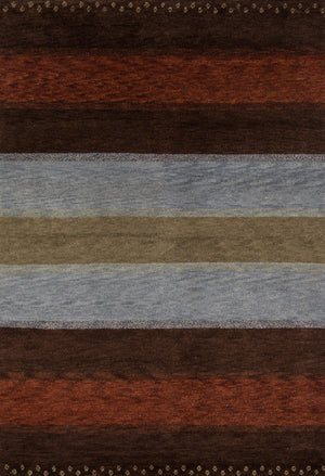 Momeni Desert Gabbeh DG-02 Hand Knotted Contemporary Striped Indoor Area Rug Multi 9'6" x 13'6" DEGABDG-02MTI96D6