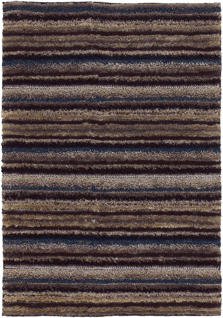 Chandra Rugs Delight 100% Polyester Hand-Woven Contemporary Rug Taupe/Blue/Black/Brown/Ivory 9' x 13'