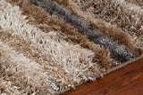 Chandra Rugs Delight 100% Polyester Hand-Woven Contemporary Rug Brown/Taupe/Ivory/Gold 9' x 13'