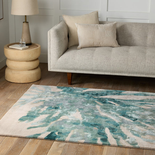 Jaipur Living Delray Atoll DEL02 Hand Tufted 60% Viscose 40% Wool Animal Area Rug Teal 60% Viscose 40% Wool RUG156145