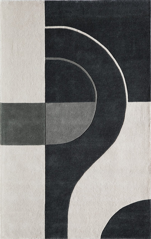 Momeni Delhi DL-22 Hand Tufted Contemporary Geometric Indoor Area Rug Charcoal 8' x 10' DELHIDL-22CHR80A0