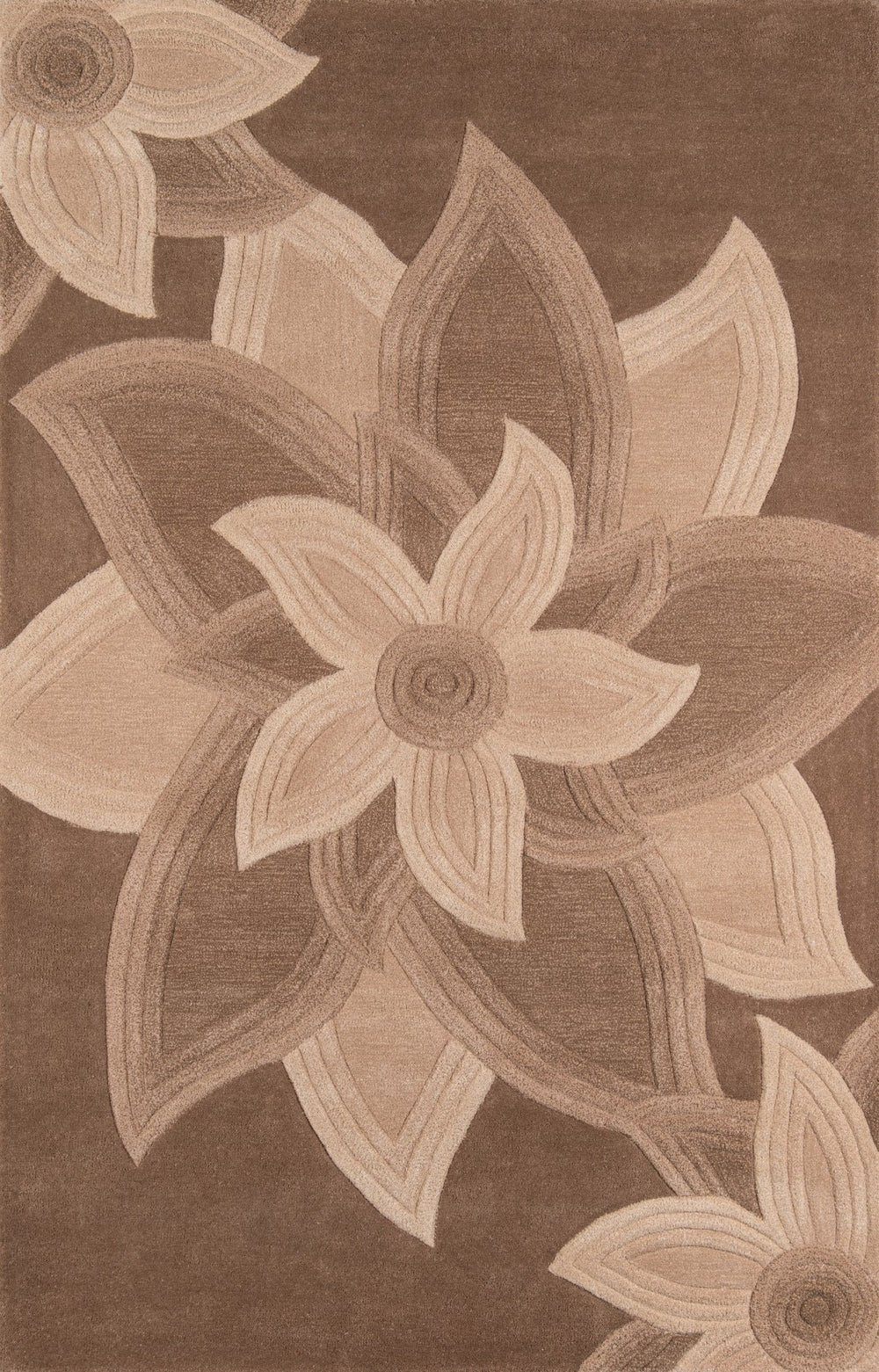 Momeni Delhi DL-40 Hand Tufted Transitional Floral Indoor Area Rug Mocha 8' x 10' DELHIDL-40MOC80A0