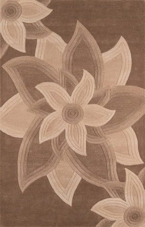 Momeni Delhi DL-40 Hand Tufted Transitional Floral Indoor Area Rug Mocha 8' x 10' DELHIDL-40MOC80A0