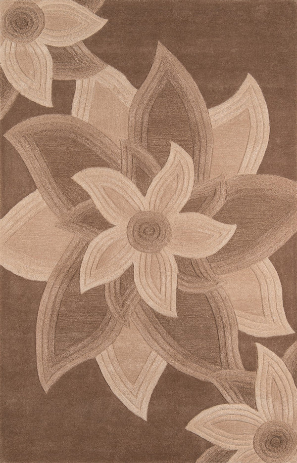 Momeni Delhi DL-40 Hand Tufted Transitional Floral Indoor Area Rug Mocha 8' x 10' DELHIDL-40MOC80A0