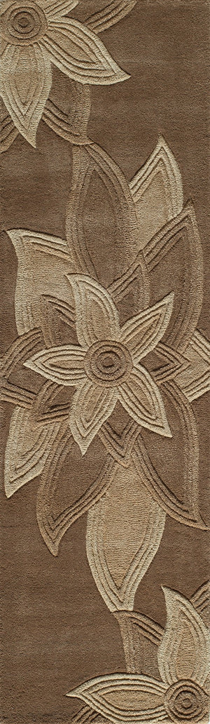 Momeni Delhi DL-40 Hand Tufted Transitional Floral Indoor Area Rug Mocha 8' x 10' DELHIDL-40MOC80A0