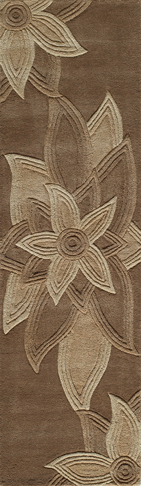 Momeni Delhi DL-40 Hand Tufted Transitional Floral Indoor Area Rug Mocha 8' x 10' DELHIDL-40MOC80A0