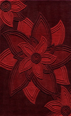 Momeni Delhi DL-40 Hand Tufted Transitional Floral Indoor Area Rug Red 8' x 10' DELHIDL-40RED80A0