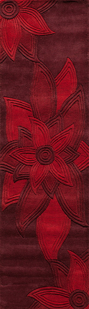 Momeni Delhi DL-40 Hand Tufted Transitional Floral Indoor Area Rug Red 8' x 10' DELHIDL-40RED80A0