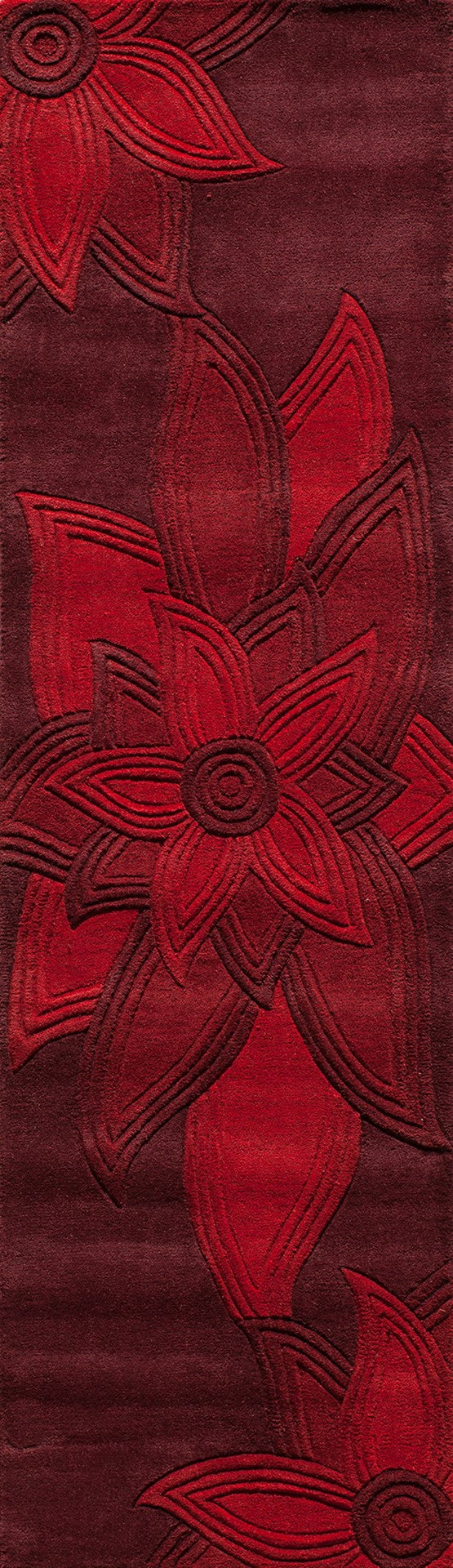Momeni Delhi DL-40 Hand Tufted Transitional Floral Indoor Area Rug Red 8' x 10' DELHIDL-40RED80A0