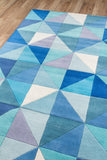 Momeni Delhi DL-44 Hand Tufted Contemporary Geometric Indoor Area Rug Blue 8' x 10' DELHIDL-44BLU80A0