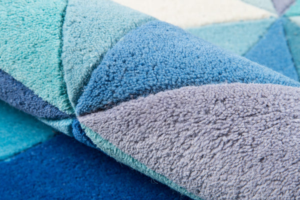 Momeni Delhi DL-44 Hand Tufted Contemporary Geometric Indoor Area Rug Blue 8' x 10' DELHIDL-44BLU80A0