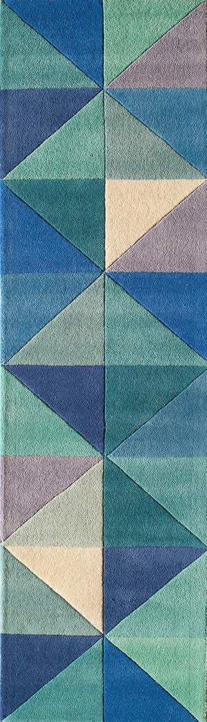 Momeni Delhi DL-44 Hand Tufted Contemporary Geometric Indoor Area Rug Blue 8' x 10' DELHIDL-44BLU80A0