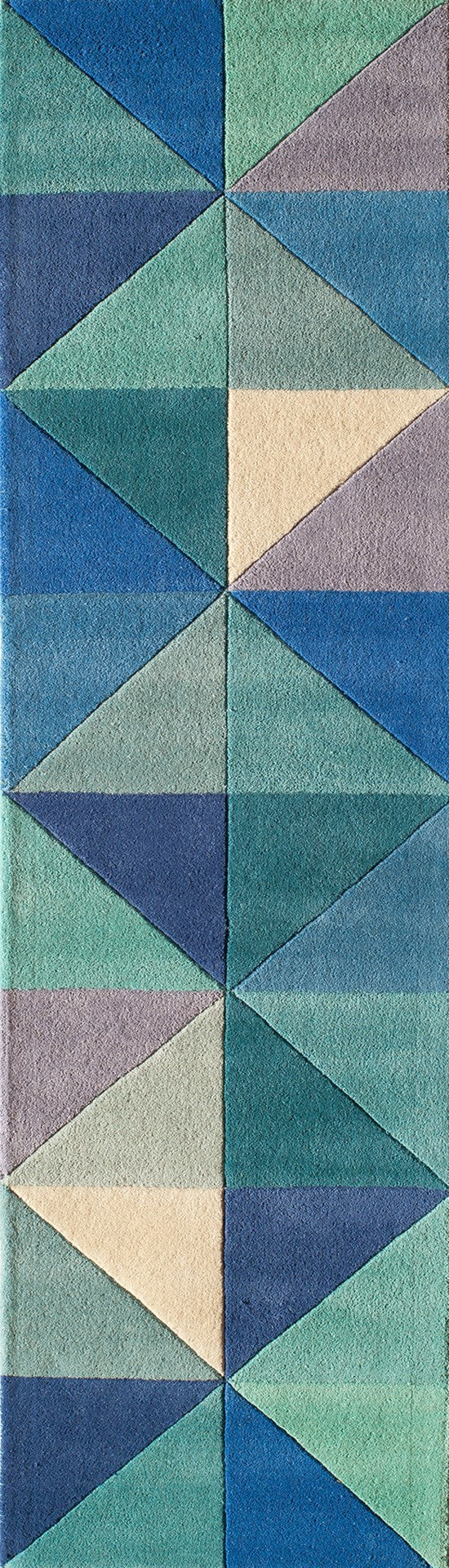 Momeni Delhi DL-44 Hand Tufted Contemporary Geometric Indoor Area Rug Blue 8' x 10' DELHIDL-44BLU80A0