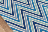 Momeni Delhi DL-48 Hand Tufted Contemporary Striped Indoor Area Rug Blue 8' x 10' DELHIDL-48BLU80A0