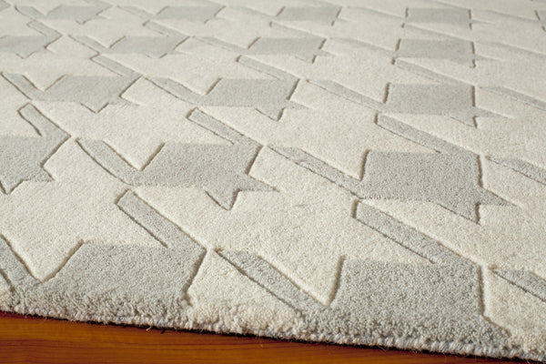 Momeni Delhi DL-55 Hand Tufted Contemporary Geometric Indoor Area Rug Grey 8' x 10' DELHIDL-55GRY80A0