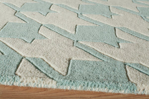 Momeni Delhi DL-55 Hand Tufted Contemporary Geometric Indoor Area Rug Light Blue 8' x 10' DELHIDL-55LBL80A0