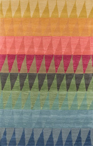 Momeni Delhi DL-59 Hand Tufted Contemporary Geometric Indoor Area Rug Multi Red 8' x 10' DELHIDL-59MRD80A0