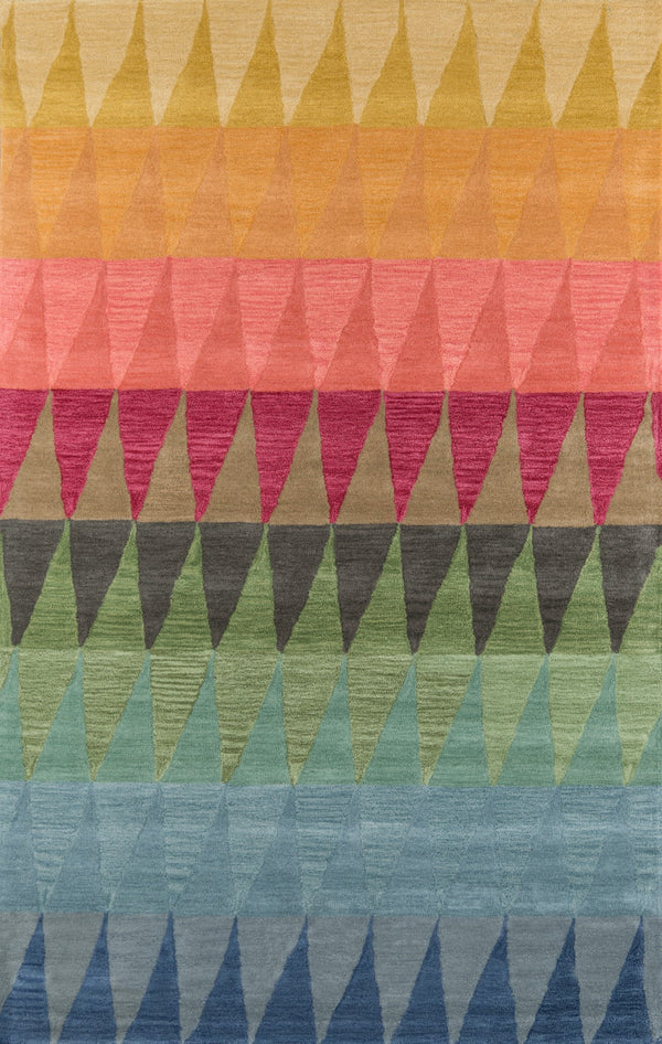 Momeni Delhi DL-59 Hand Tufted Contemporary Geometric Indoor Area Rug Multi Red 8' x 10' DELHIDL-59MRD80A0