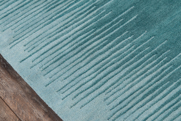 Momeni Delhi DL-63 Hand Tufted Contemporary Striped Indoor Area Rug Aqua 8' x 10' DELHIDL-63AQA80A0