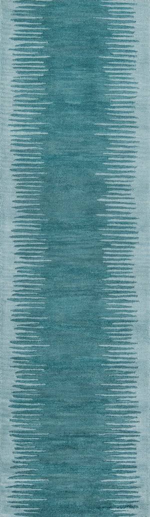 Momeni Delhi DL-63 Hand Tufted Contemporary Striped Indoor Area Rug Aqua 8' x 10' DELHIDL-63AQA80A0