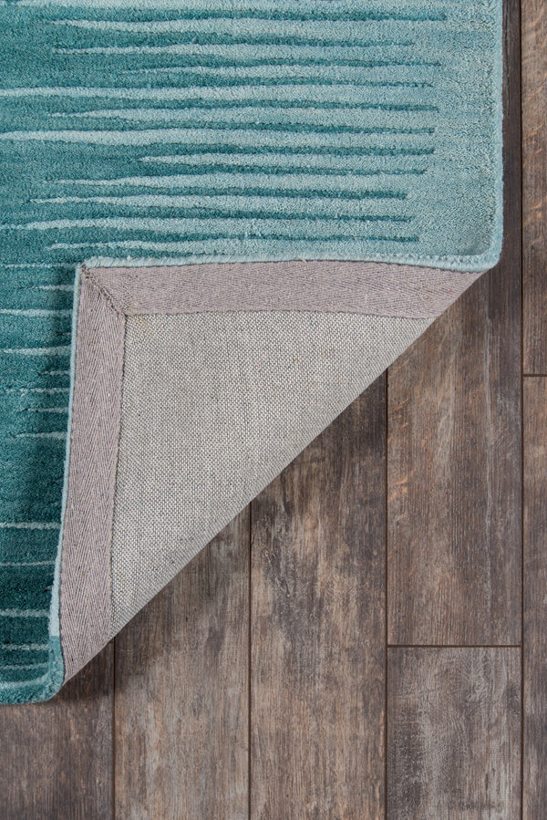 Momeni Delhi DL-63 Hand Tufted Contemporary Striped Indoor Area Rug Aqua 8' x 10' DELHIDL-63AQA80A0