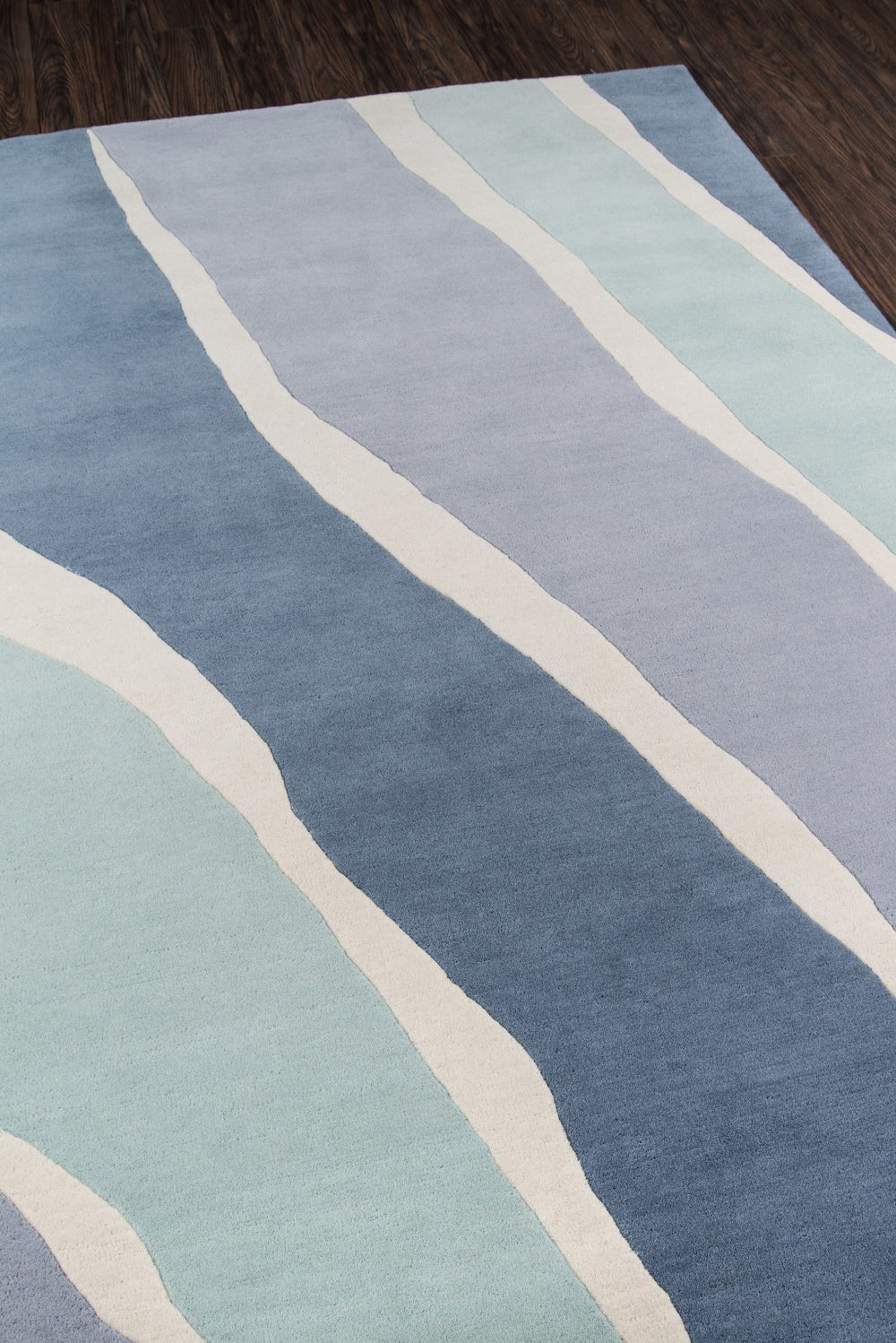 Momeni Novogratz Delmar DEL-4 Hand Tufted Contemporary Wave Indoor Area Rug Blue 9' x 12' DELMADEL-4BLU90C0