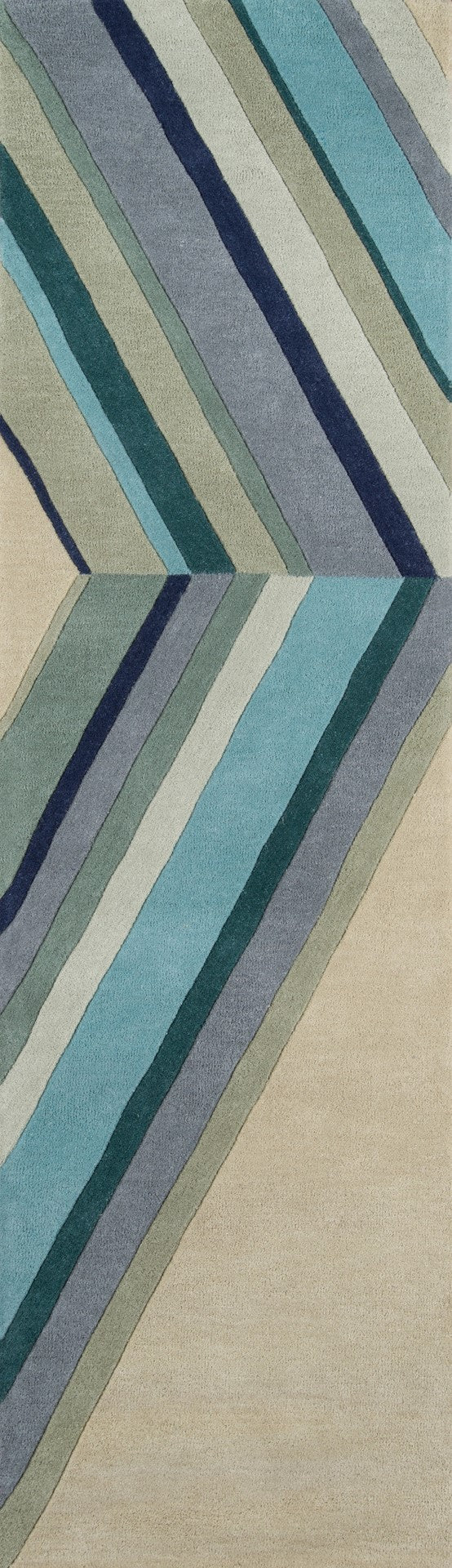 Momeni Novogratz Delmar DEL-5 Hand Tufted Contemporary Striped Indoor Area Rug Blue 9' x 12' DELMADEL-5BLU90C0