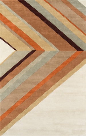 Momeni Novogratz Delmar DEL-5 Hand Tufted Contemporary Striped Indoor Area Rug Brown 9' x 12' DELMADEL-5BRN90C0