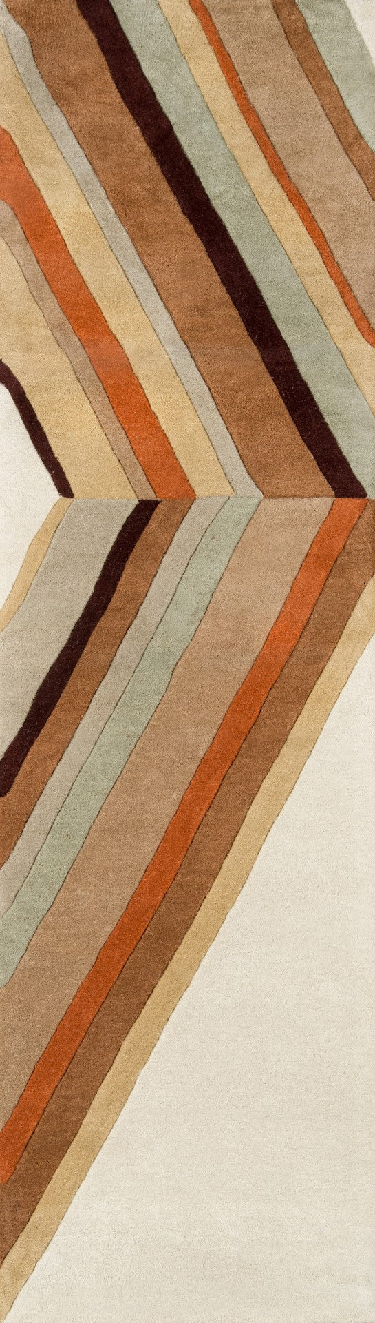 Momeni Novogratz Delmar DEL-5 Hand Tufted Contemporary Striped Indoor Area Rug Brown 9' x 12' DELMADEL-5BRN90C0
