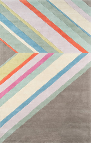 Momeni Novogratz Delmar DEL-5 Hand Tufted Contemporary Striped Indoor Area Rug Grey 9' x 12' DELMADEL-5GRY90C0