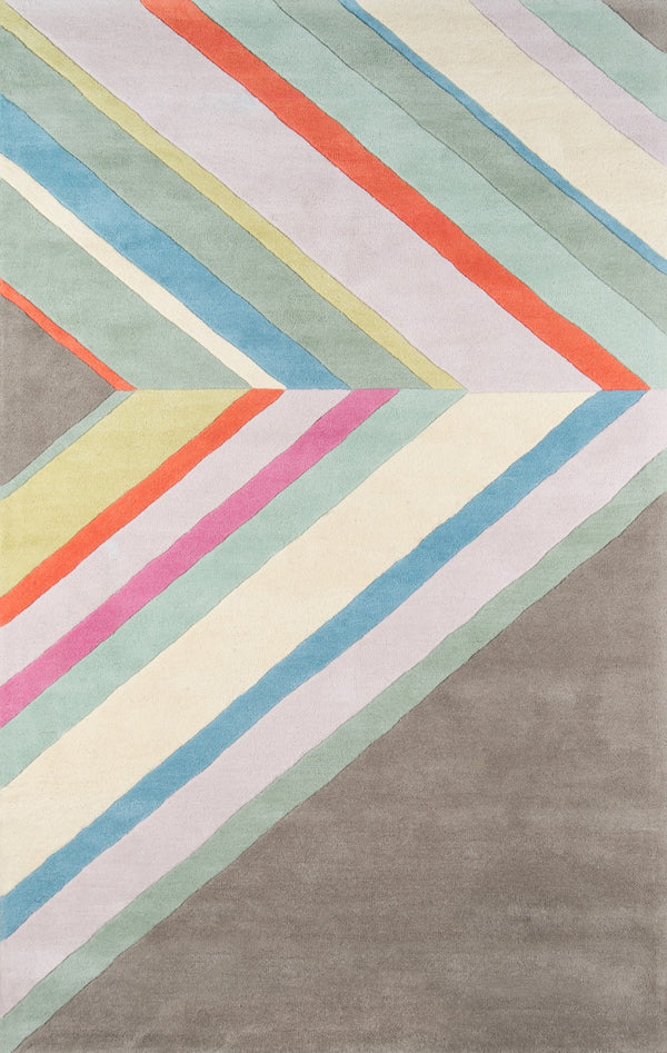 Momeni Novogratz Delmar DEL-5 Hand Tufted Contemporary Striped Indoor Area Rug Grey 9' x 12' DELMADEL-5GRY90C0