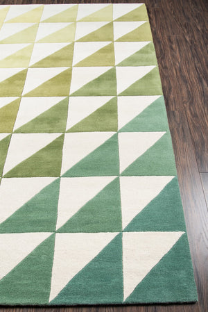 Momeni Novogratz Delmar DEL-6 Hand Tufted Modern Geometric Indoor Area Rug Lime 9' x 12' DELMADEL-6LIM90C0