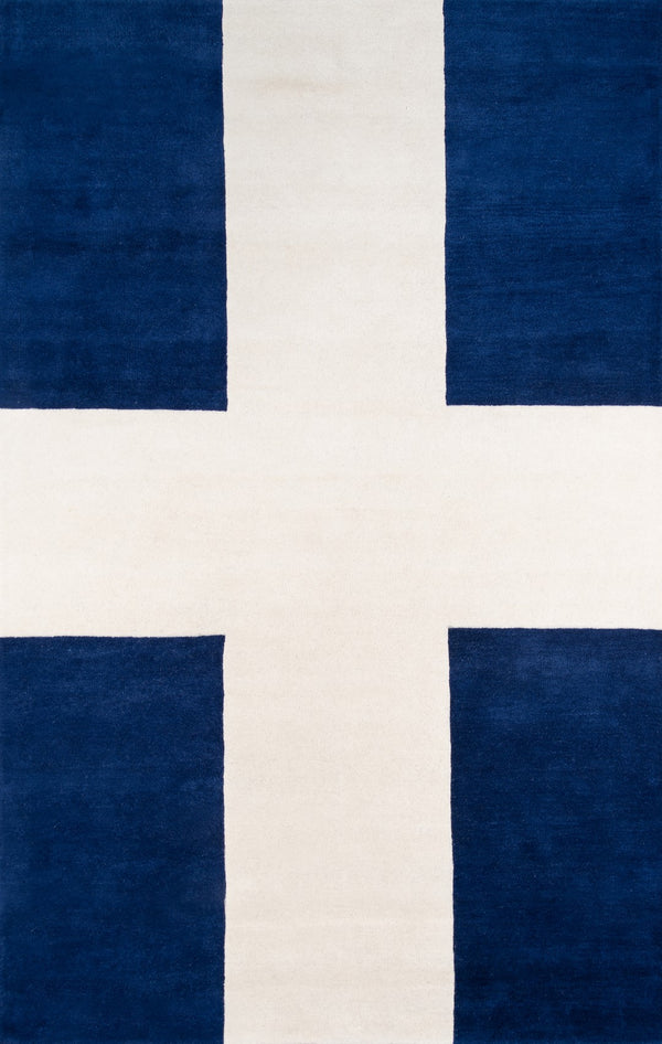 Momeni Novogratz Delmar DEL-7 Hand Tufted Contemporary Cross Indoor Area Rug Navy 9' x 12' DELMADEL-7NVY90C0