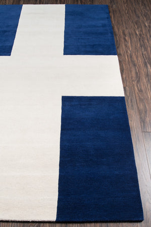 Momeni Novogratz Delmar DEL-7 Hand Tufted Contemporary Cross Indoor Area Rug Navy 9' x 12' DELMADEL-7NVY90C0