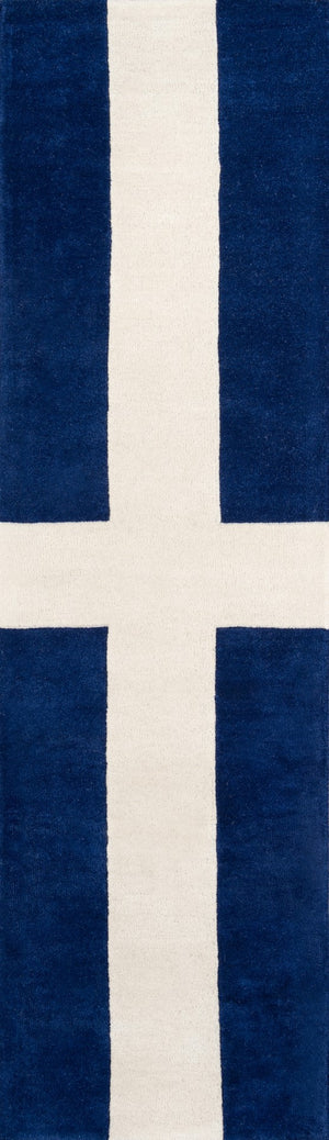 Momeni Novogratz Delmar DEL-7 Hand Tufted Contemporary Cross Indoor Area Rug Navy 9' x 12' DELMADEL-7NVY90C0