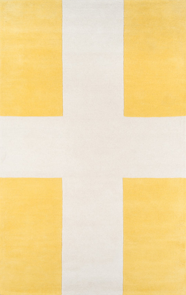 Momeni Novogratz Delmar DEL-7 Hand Tufted Contemporary Cross Indoor Area Rug Yellow 9' x 12' DELMADEL-7YEL90C0