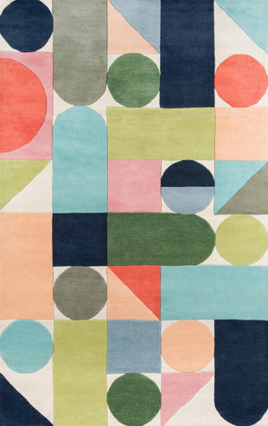Momeni Novogratz Delmar DEL-8 Hand Tufted Modern Geometric Indoor Area Rug Multi 9' x 12' DELMADEL-8MTI90C0