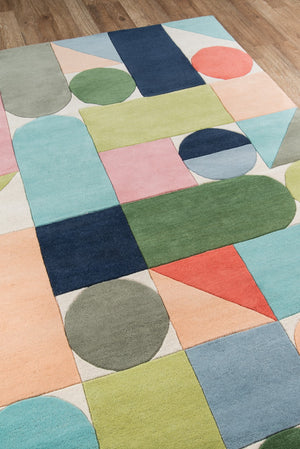 Momeni Novogratz Delmar DEL-8 Hand Tufted Modern Geometric Indoor Area Rug Multi 9' x 12' DELMADEL-8MTI90C0